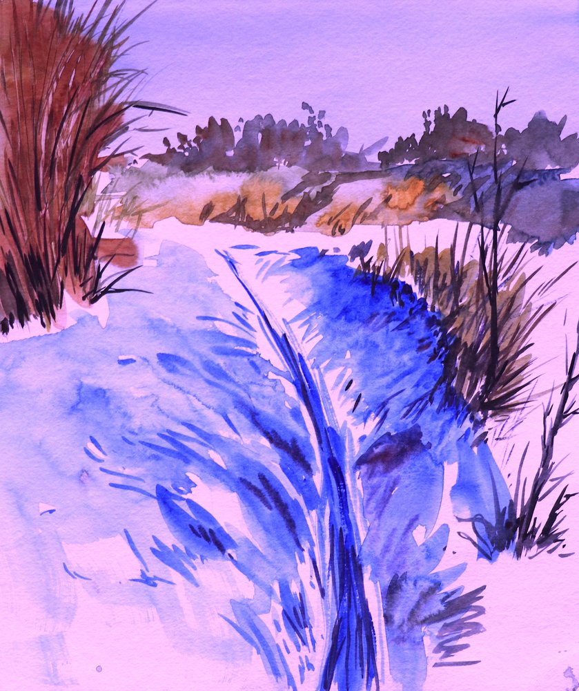 Snowy Winter Stream autorstwa Santhosh ch