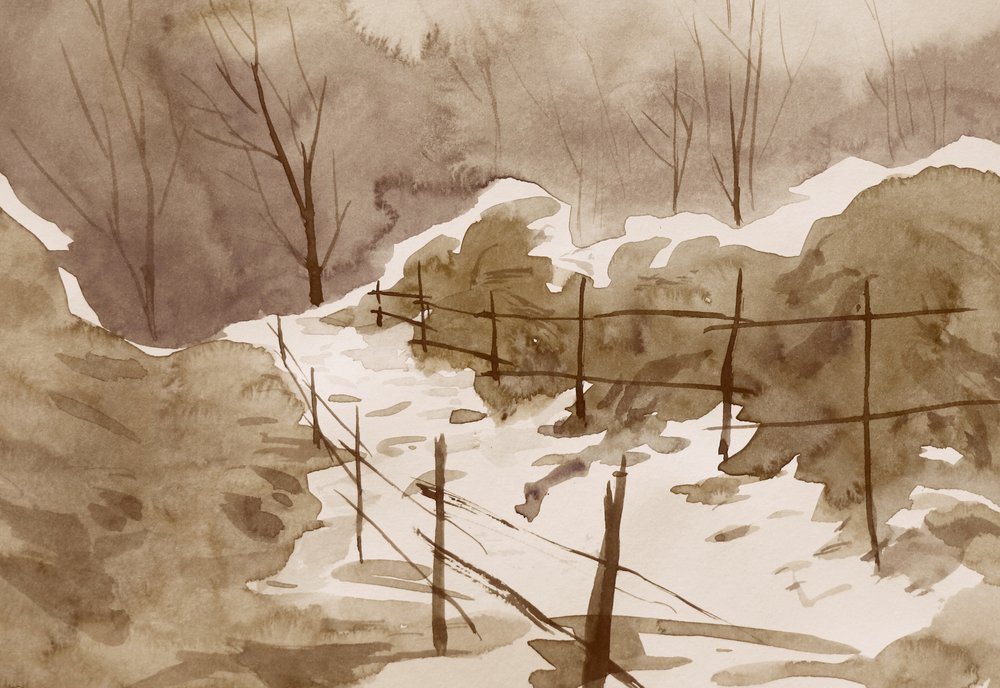 Spokojna zimowa ścieżka autorstwa Santhosh ch