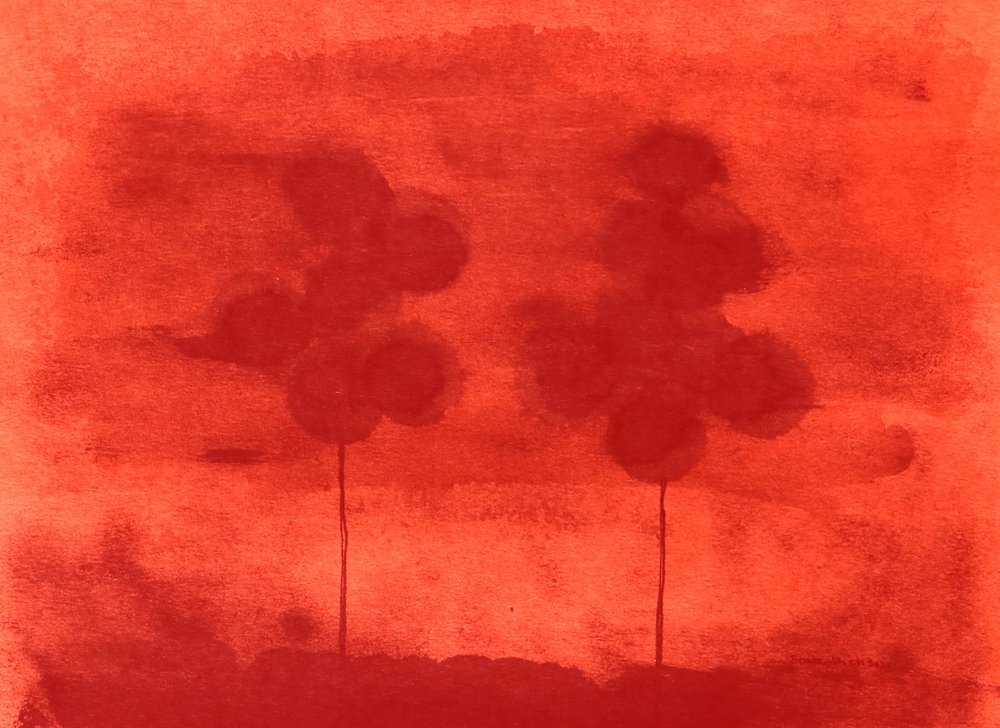 Ciepłe czerwone sylwetki autorstwa Santhosh ch