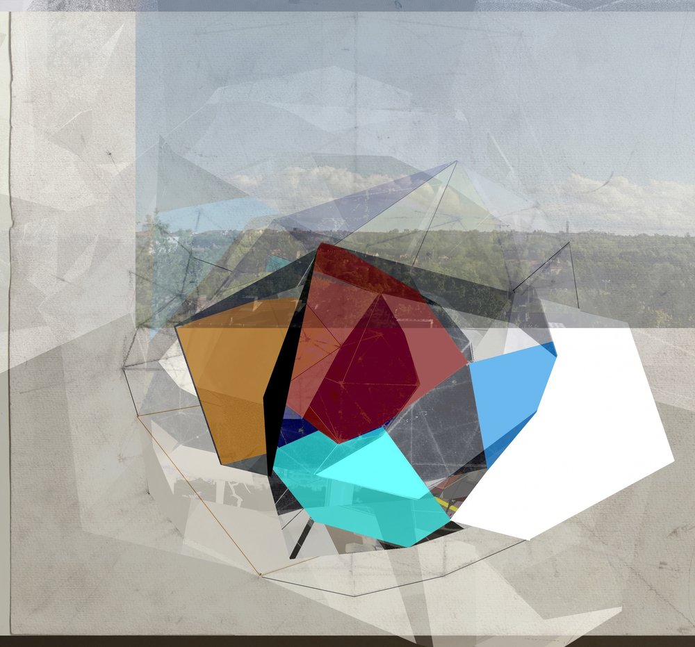 Geometryczny krajobraz z graniastych brył autorstwa Stefan Fransson