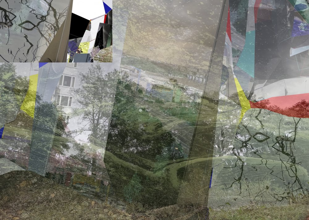 Surrealistyczny, wielowarstwowy pejzaż miejski autorstwa Stefan Fransson