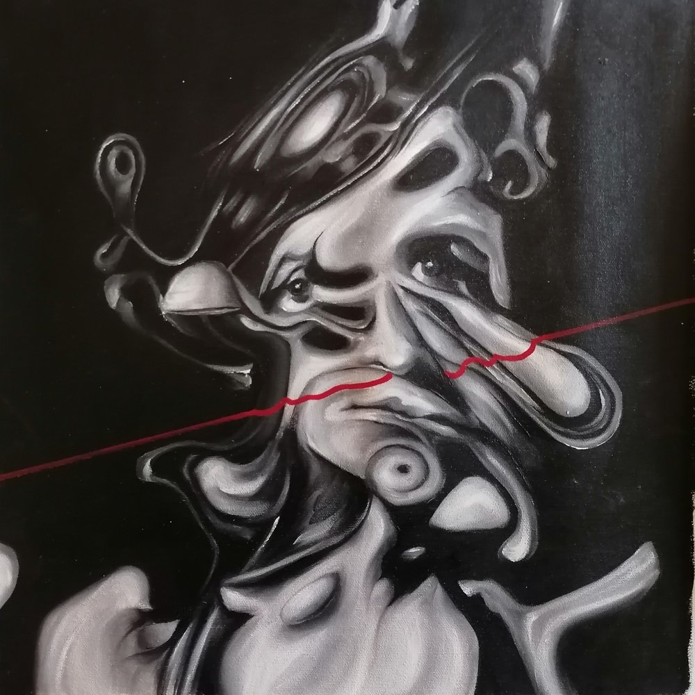 Ciemny surrealistyczny portret autorstwa Stefano Mazzolini
