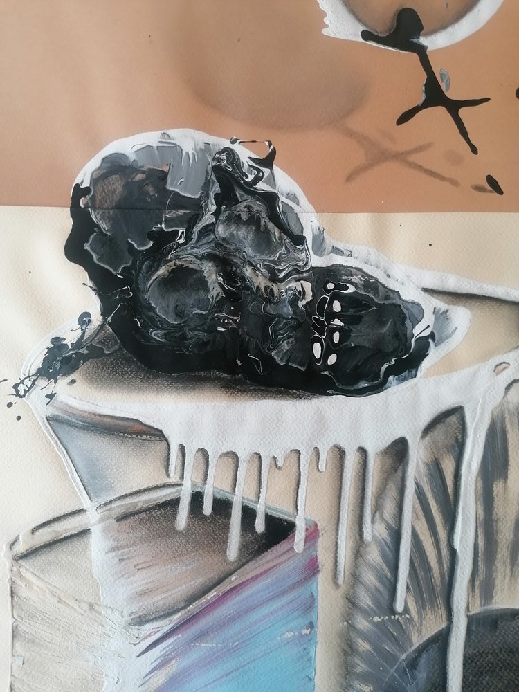 Mroczna surrealistyczna czaszka autorstwa Stefano Mazzolini