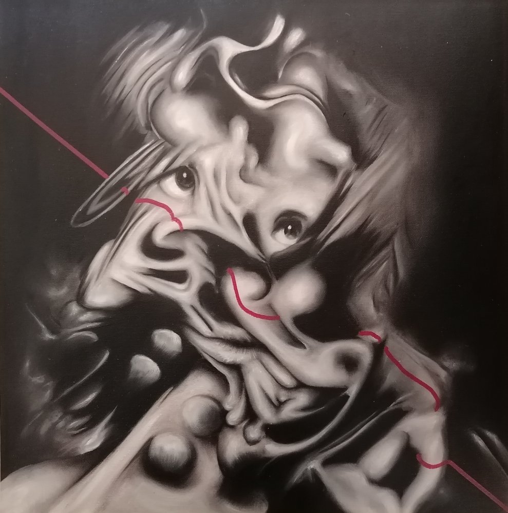 Upiorny abstrakcyjny portret autorstwa Stefano Mazzolini