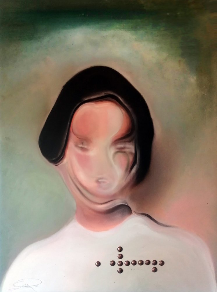 Melancholijny zniekształcony portret autorstwa Stefano Mazzolini
