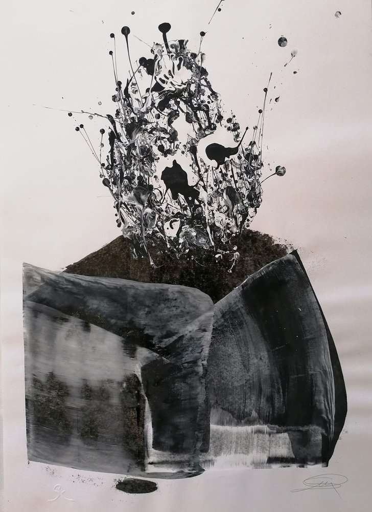 Monochromatyczny abstrakcyjny wybuch autorstwa Stefano Mazzolini
