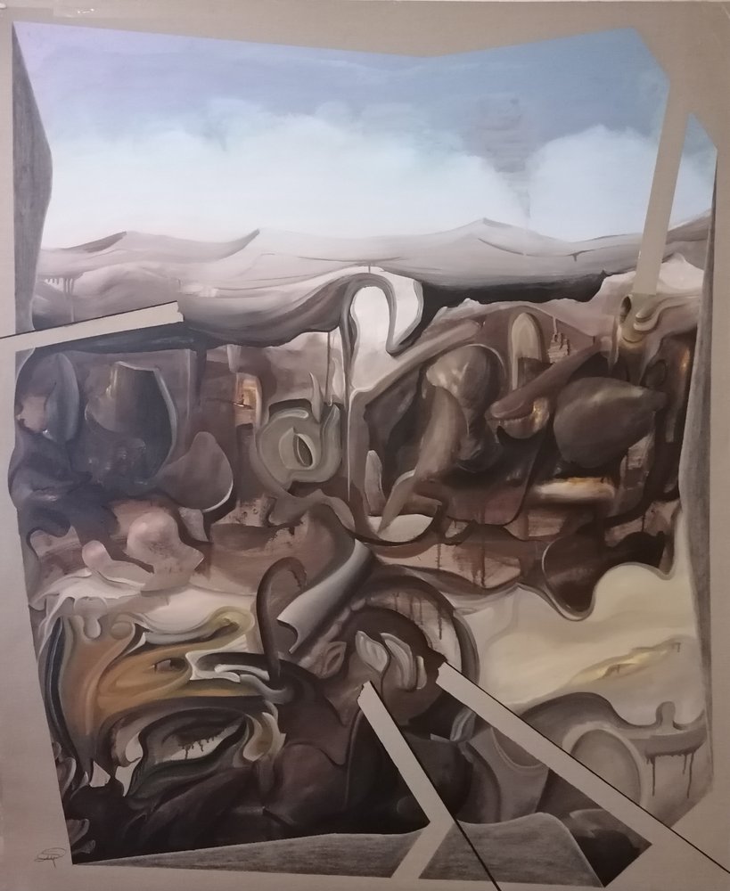 Surrealistyczny abstrakcyjny krajobraz autorstwa Stefano Mazzolini