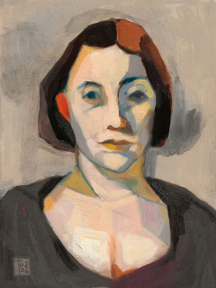 Wyrazisty portret kobiety autorstwa Tore Bahnson