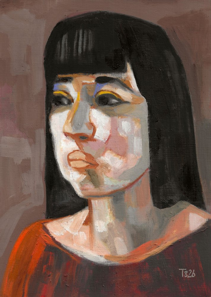 Wyrazisty portret kobiety autorstwa Tore Bahnson