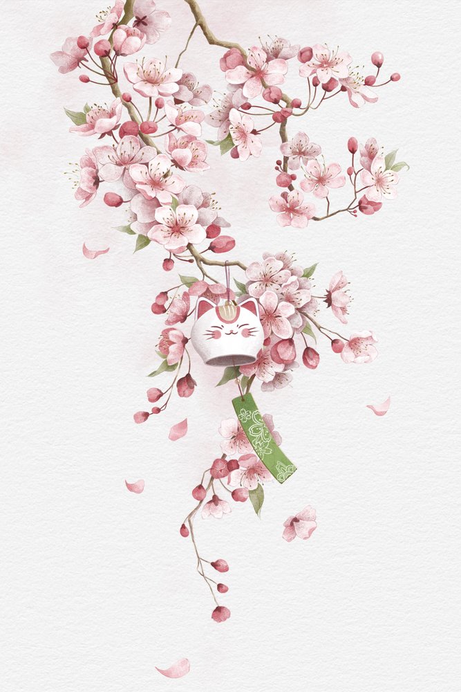 Dzwonek z kotkiem szczęścia Sakura autorstwa Xuan Thai