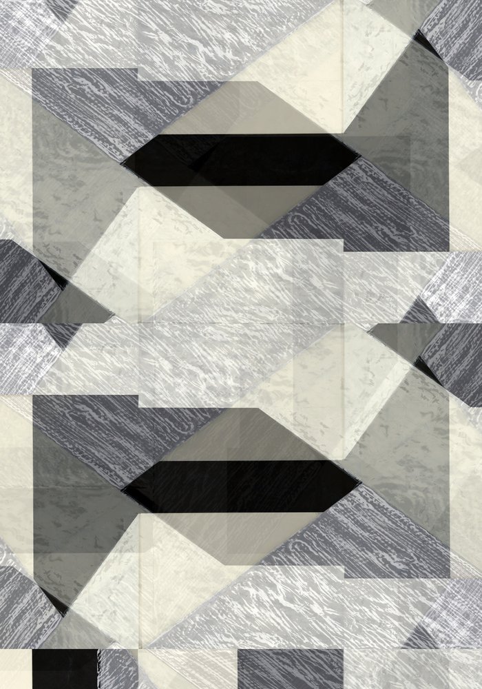 Monochromatyczna abstrakcja geometryczna autorstwa cartissi