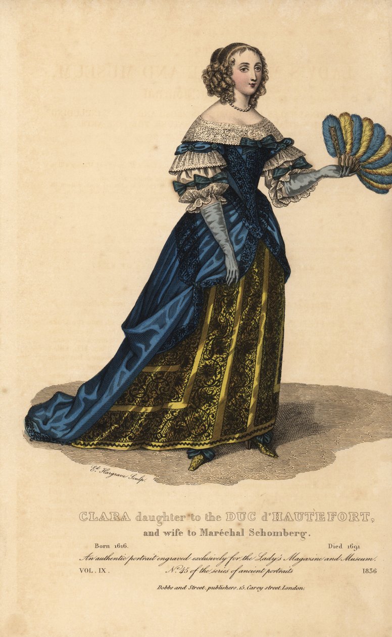 Clara de Hautefort, córka księcia dHauterforta i żona Marechala Schomberga, 1616-1691 autorstwa Unknown