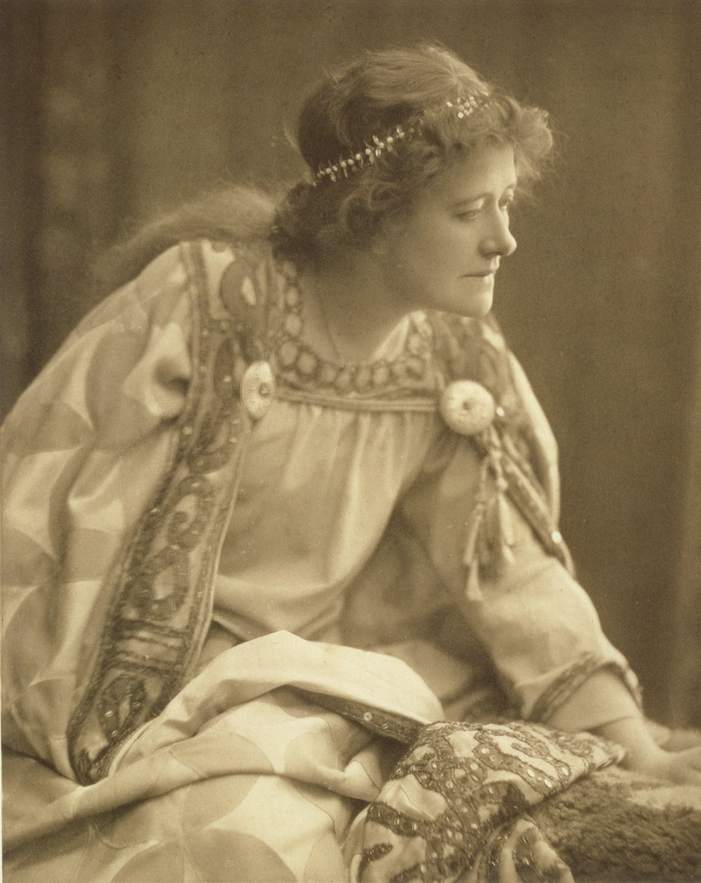Ellen Terry (1847-1928) jako Cordelia, według fotografii Window & Grove autorstwa Unknown