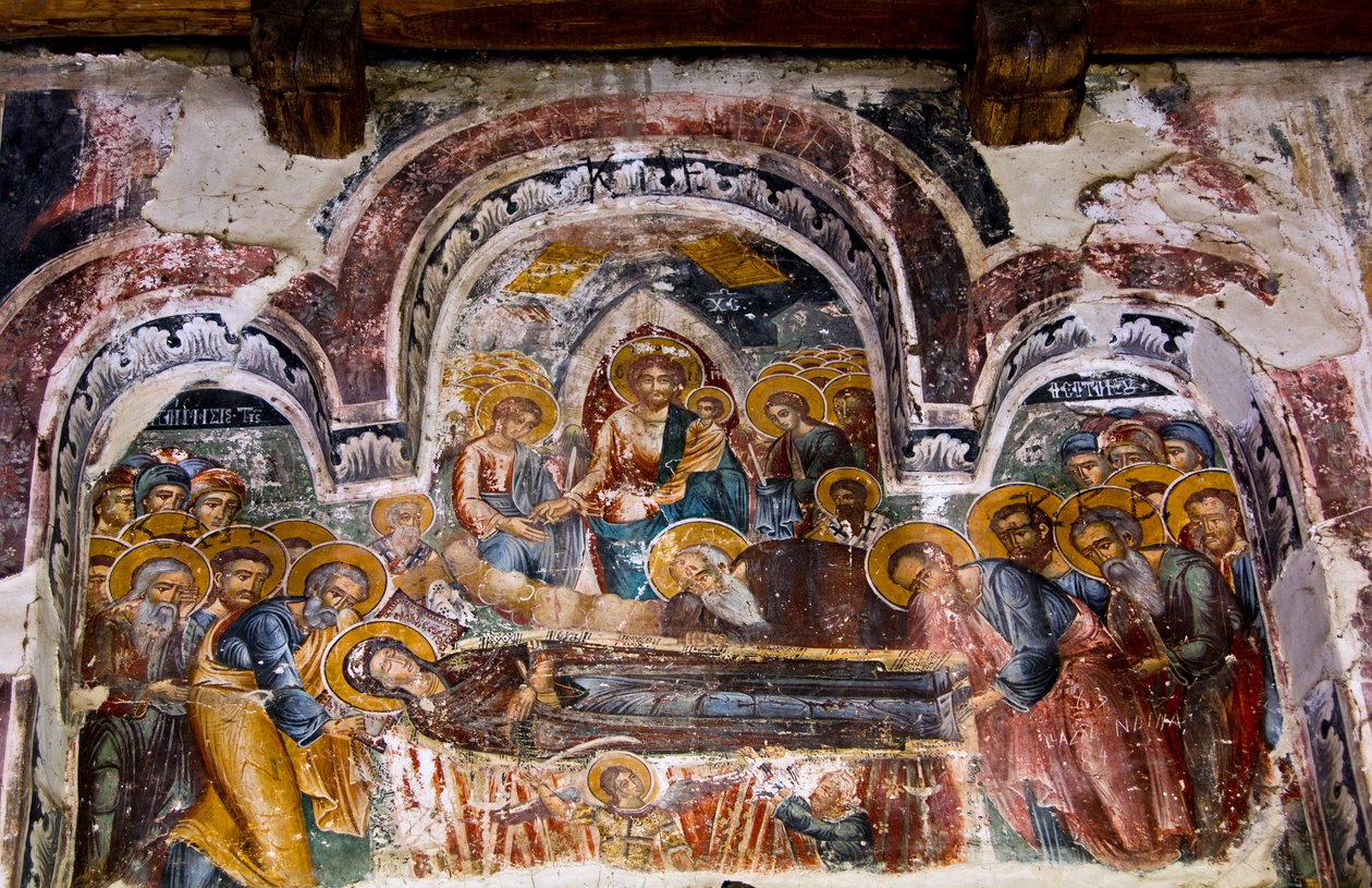 Wnętrze kościoła Mariackiego, Leusa, Albania autorstwa Unknown