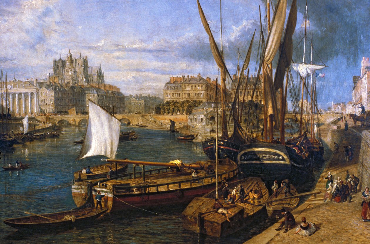 Loire Atlantique N* 120 – Nantes – Musee Dobree – „” Port w Nantes” – autorstwa Parrot William (1813-1869) – obraz z 1804 r. autorstwa Unknown