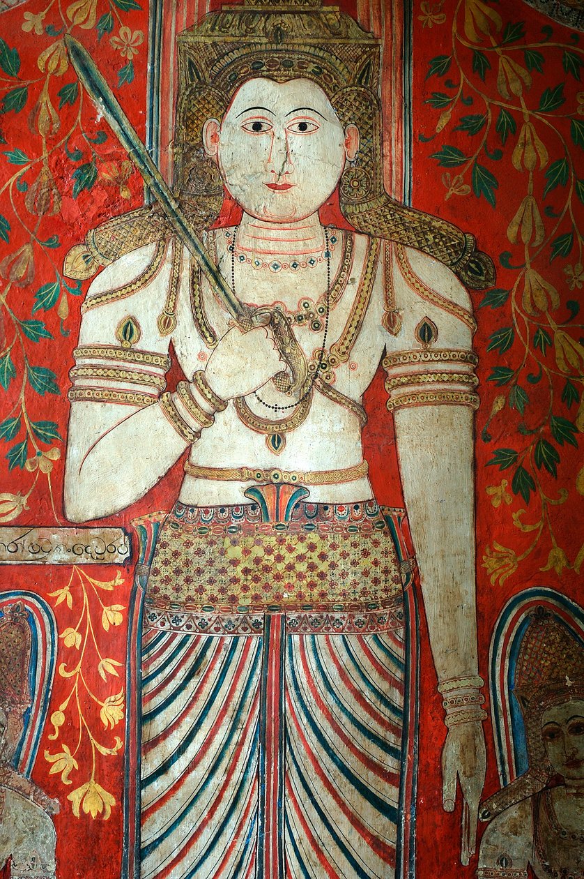 Mural na ścianach świątyni Kelaniya w Kelaniya Vihara, jednym z najświętszych miejsc buddyjskich, około sześciu mil od stolicy Sri Lanki Kolombo. 7 stycznia 2010 r. autorstwa Unknown