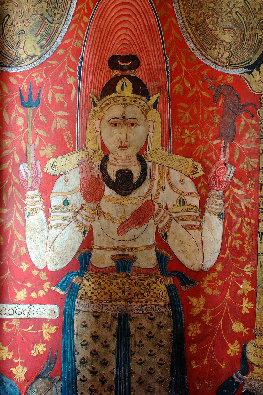 Mural na ścianach świątyni Kelaniya w Kelaniya Vihara, jednym z najświętszych miejsc buddyjskich, około sześciu mil od stolicy Sri Lanki Kolombo. 7 stycznia 2010 r. autorstwa Unknown