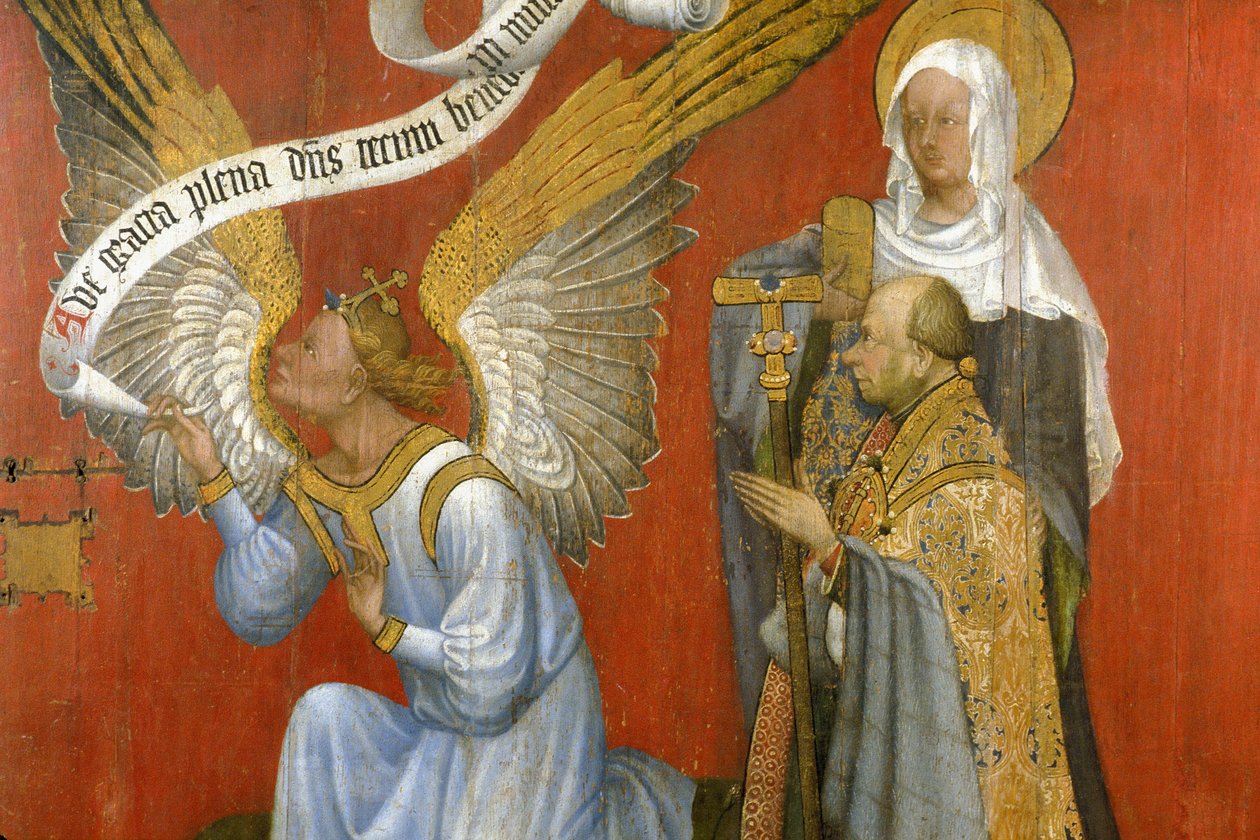 Picardie 084 - Laon - Muzeum - „Darczyńca i Anioł Zwiastowania” - Mistrz Godzin Rohanu - Obraz olejny na dębie z XV wieku autorstwa Unknown