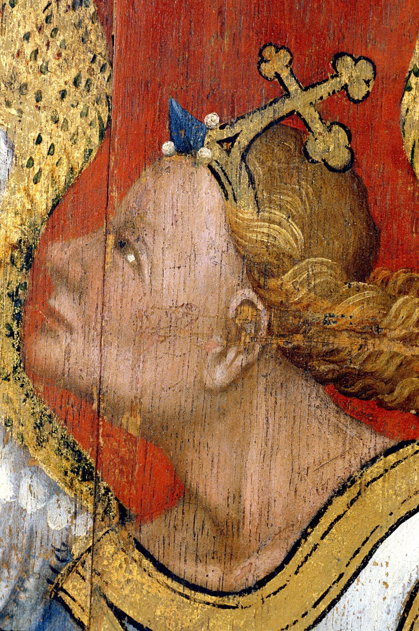 Pikardia 085 - Laon - Muzeum - „Dawca i Anioł Zwiastowania” (szczegół) - Mistrz Godzin Rohanu - Obraz olejny na dębie z XV wieku autorstwa Unknown
