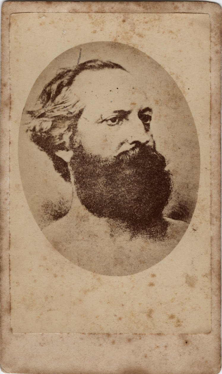 Portret Felice Orsini (1819-1858), włoskiej rewolucjonistki i patrioty, która brała udział w Risorgimento. XIX wiek Druk na tekturze Wym. 6x10 cm autorstwa Unknown