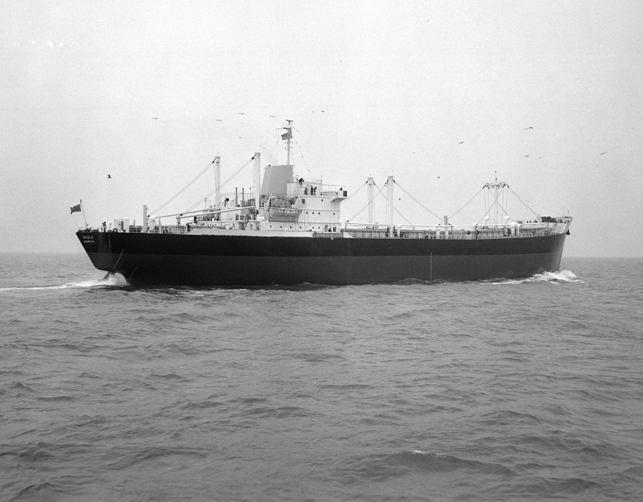 Widok z prawej strony rufy „Nicola”, pierwszego SD14, podczas prób morskich, 13 lutego 1968 (zdjęcie bw) autorstwa Unbekannt Unbekannt
