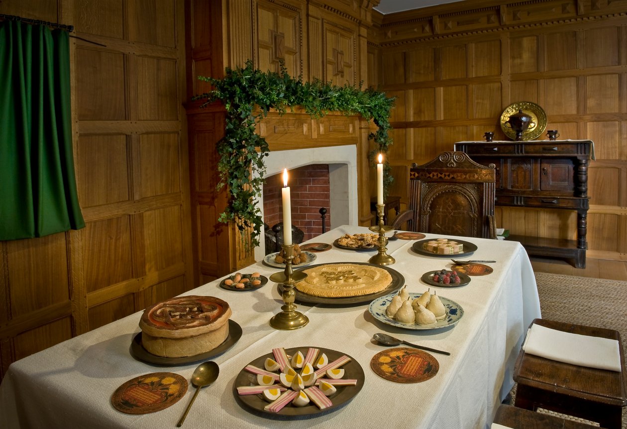 Sala 1630 w Muzeum Geffrye udekorowana na Boże Narodzenie Past autorstwa Unknown
