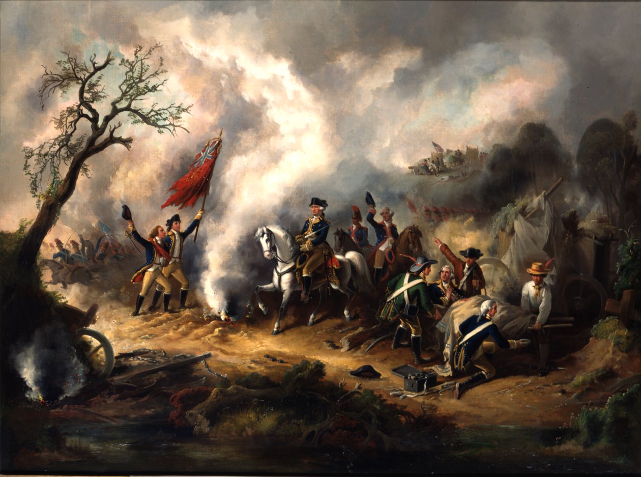 Bitwa pod Monmouth, 28 czerwca 1778, początek XIX wieku autorstwa American School