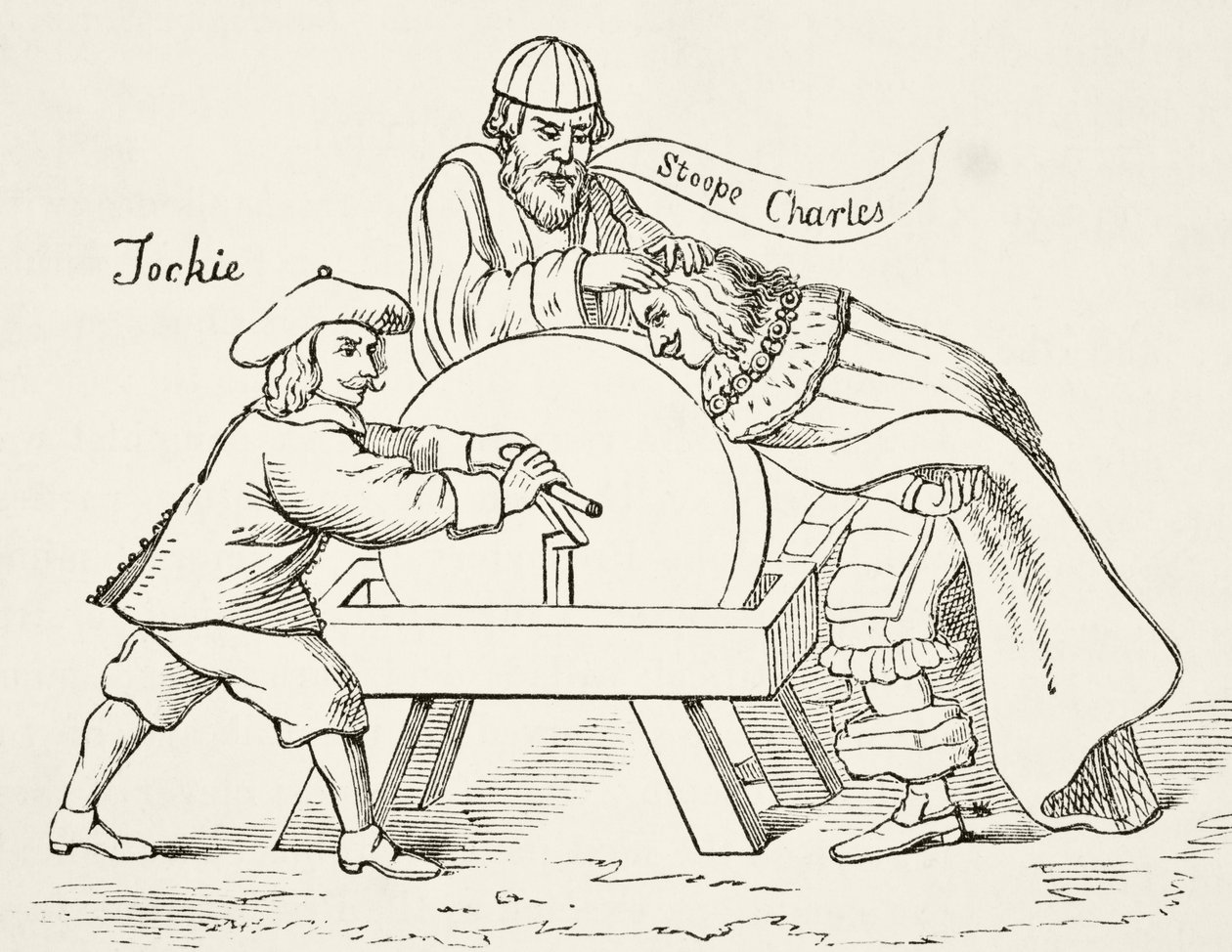 Król Karol I o szlifie nietolerancji szkockiej prezbiteriańskiej, z The National and Domestic History of England” Williama Hickmana Smitha Aubreya (1858-1916) opublikowanego w Londynie, ok. 1890 r. autorstwa English School