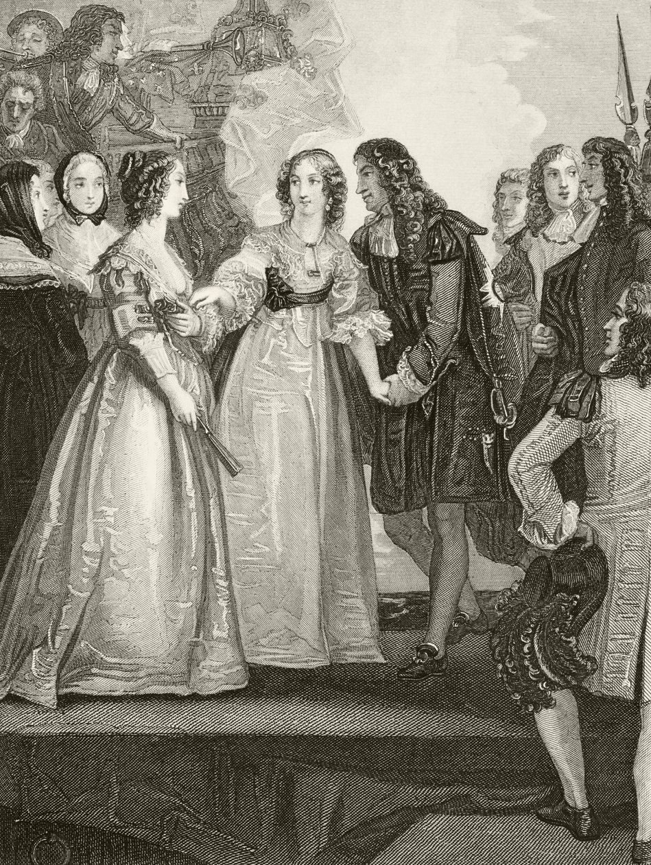 Król Anglii Karol II spotyka swoją siostrę księżną Henriettę Orleańską w Dover w 1670 roku, z 