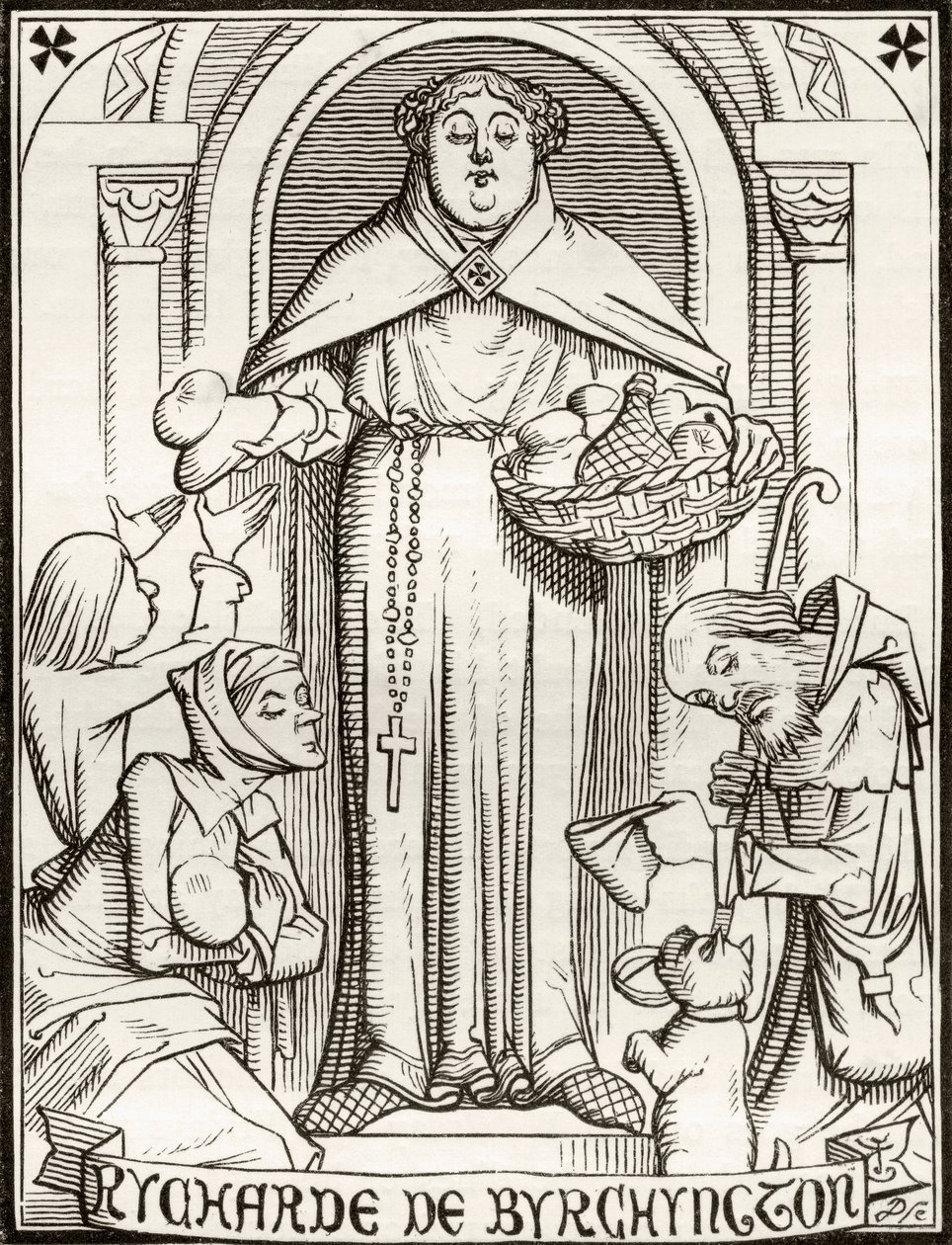 Rycharde de Byrchyngton, ilustracja do wiersza „Bracia Birchington” wg J. Tenniela, z „Legendy Ingoldsby lub Mirth and Marvels”, autorstwa Thomasa Ingoldsby, wydanej w 1865 r. autorstwa English School