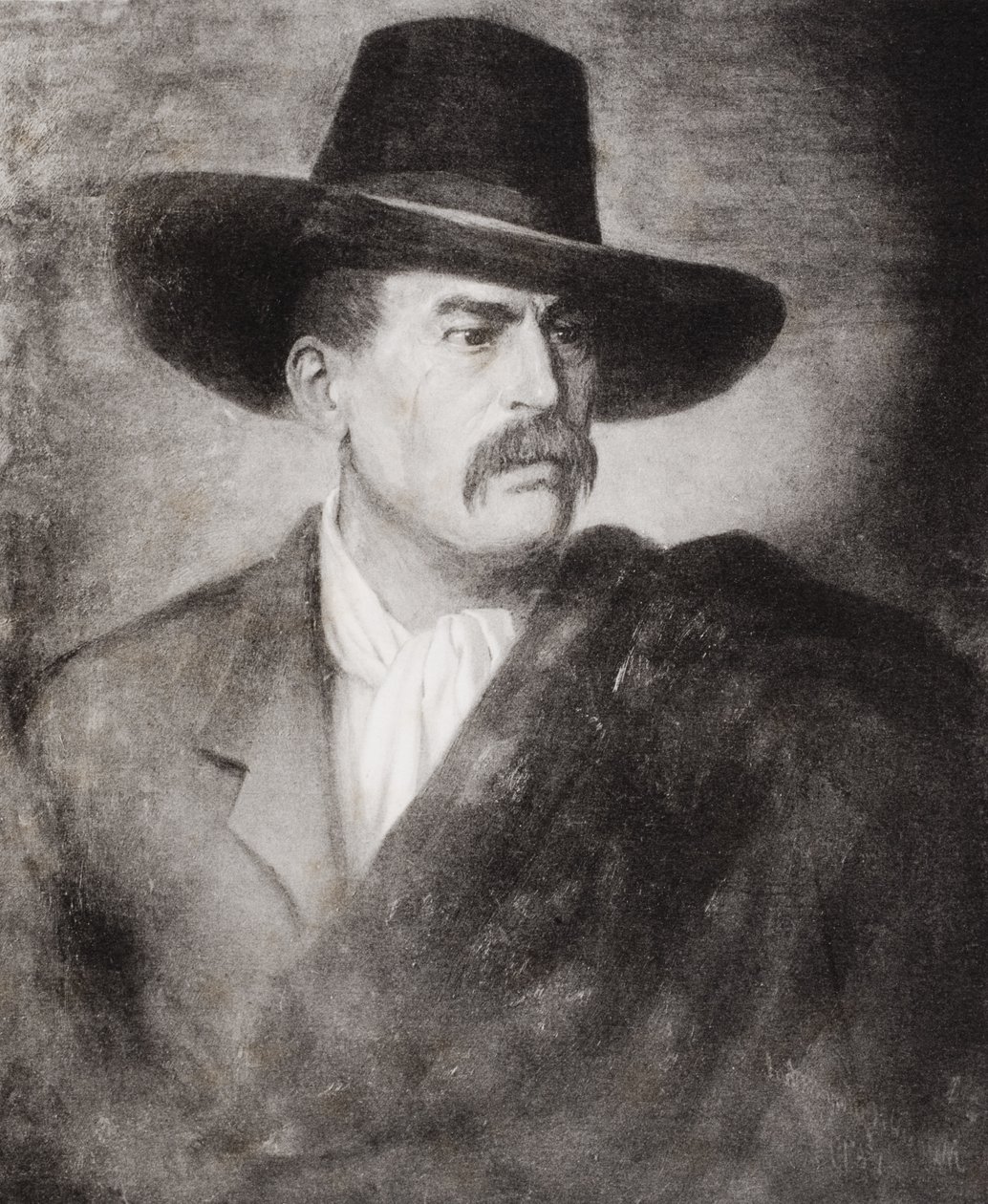Sir Richard Francis Burton (1821-90) namalowany przez Madame Gutmansthal de Benvenuti, z „Życia kapitana Sir Richarda Burtona, tom II” Isabel Burton (1831-96) opublikowanego w 1893 autorstwa English School
