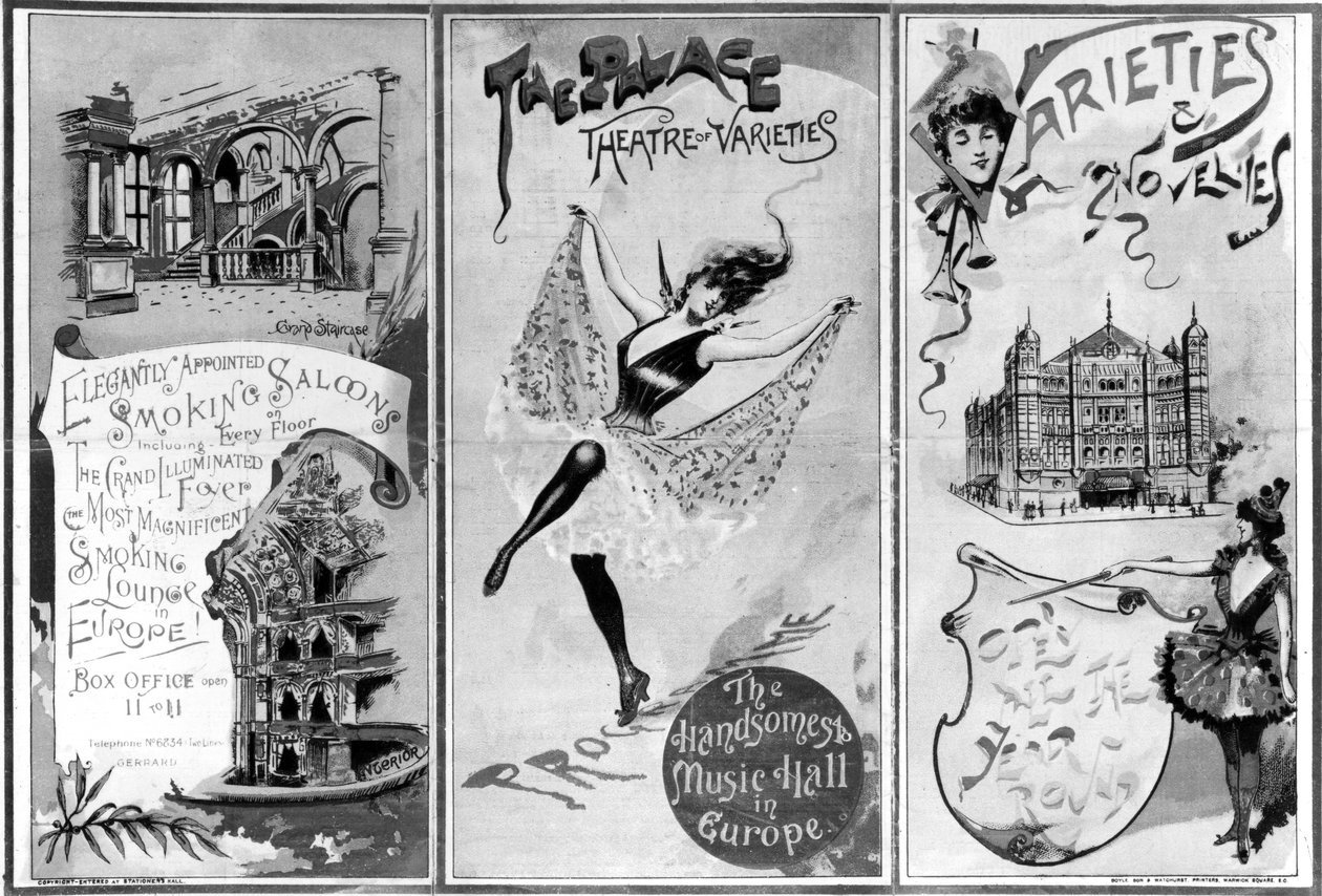 The Palace Theatre of Varieties, ok. 1893 88;londyński teatr West End, opera i music hall; otwarty w 1891 przez Richarda D