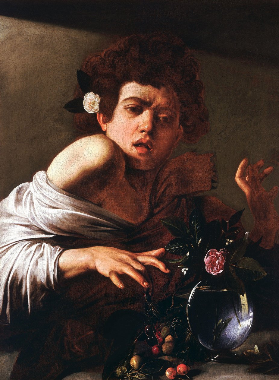 Chłopiec ugryziony przez jaszczurkę autorstwa Michelangelo Merisi Caravaggio