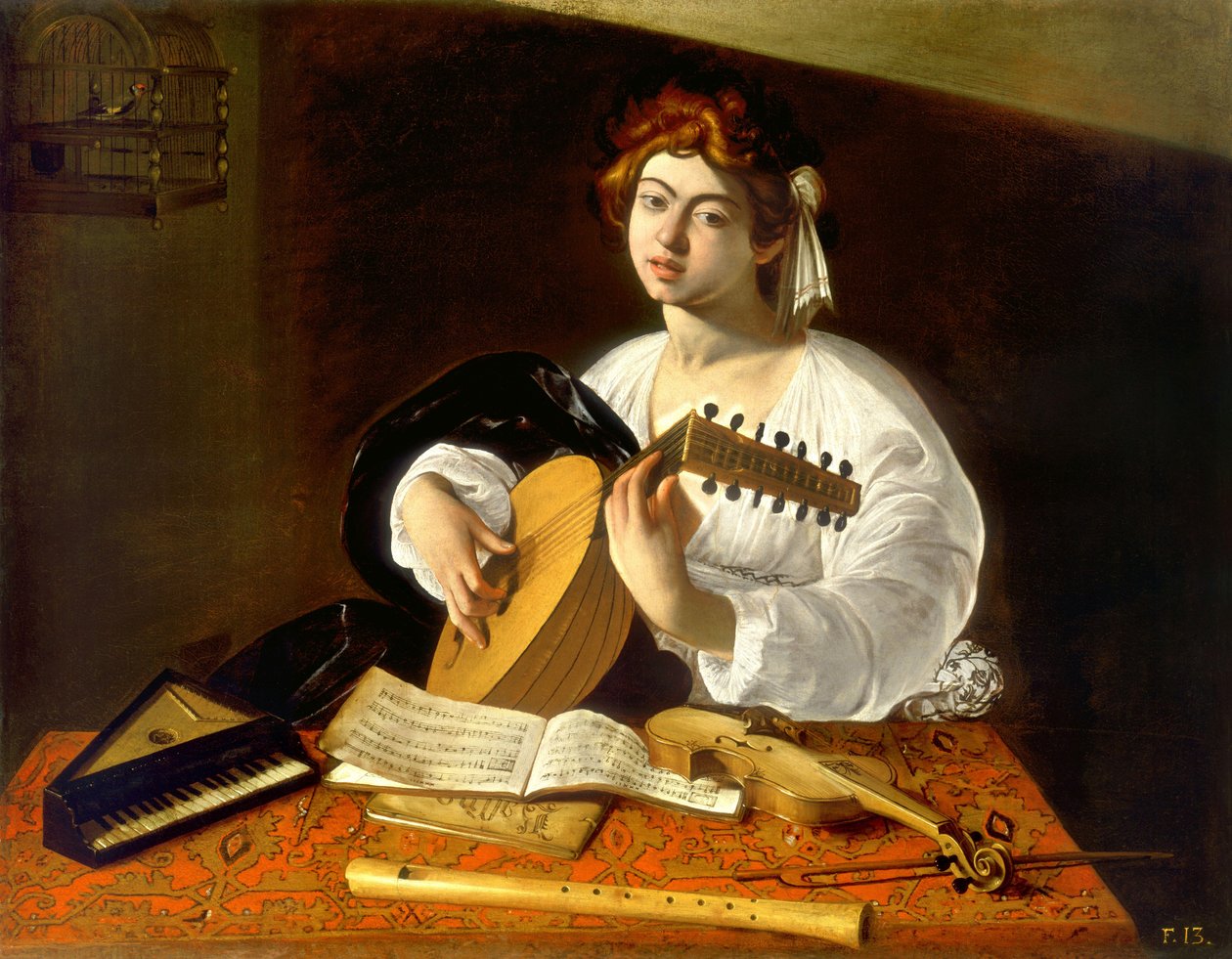 Gracz na lutni autorstwa Michelangelo Merisi Caravaggio