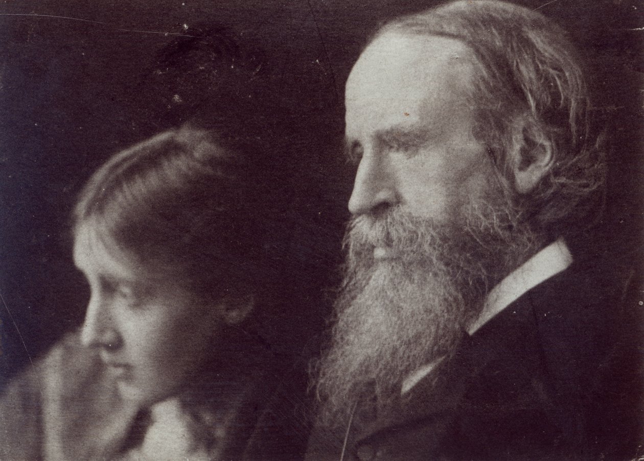 Virginia Woolf i jej ojciec Sir Leslie Stephen, ok. 1903 (mc. zdjęcie) autorstwa English Photographer