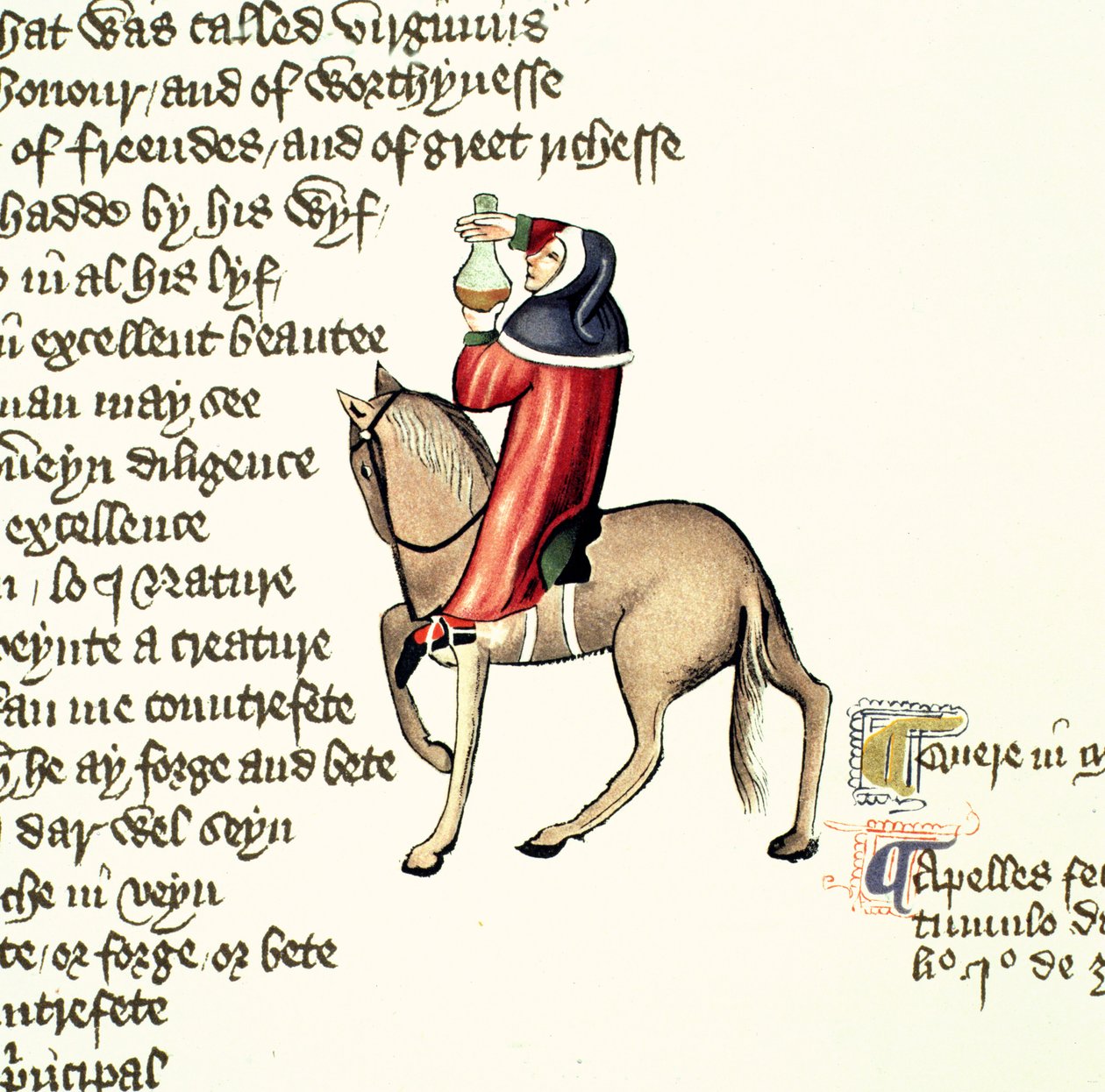 The Physician, fragment z Opowieści kanterberyjskich, Geoffrey Chaucer (ok. 1342-1400) Rękopis Ellesmere