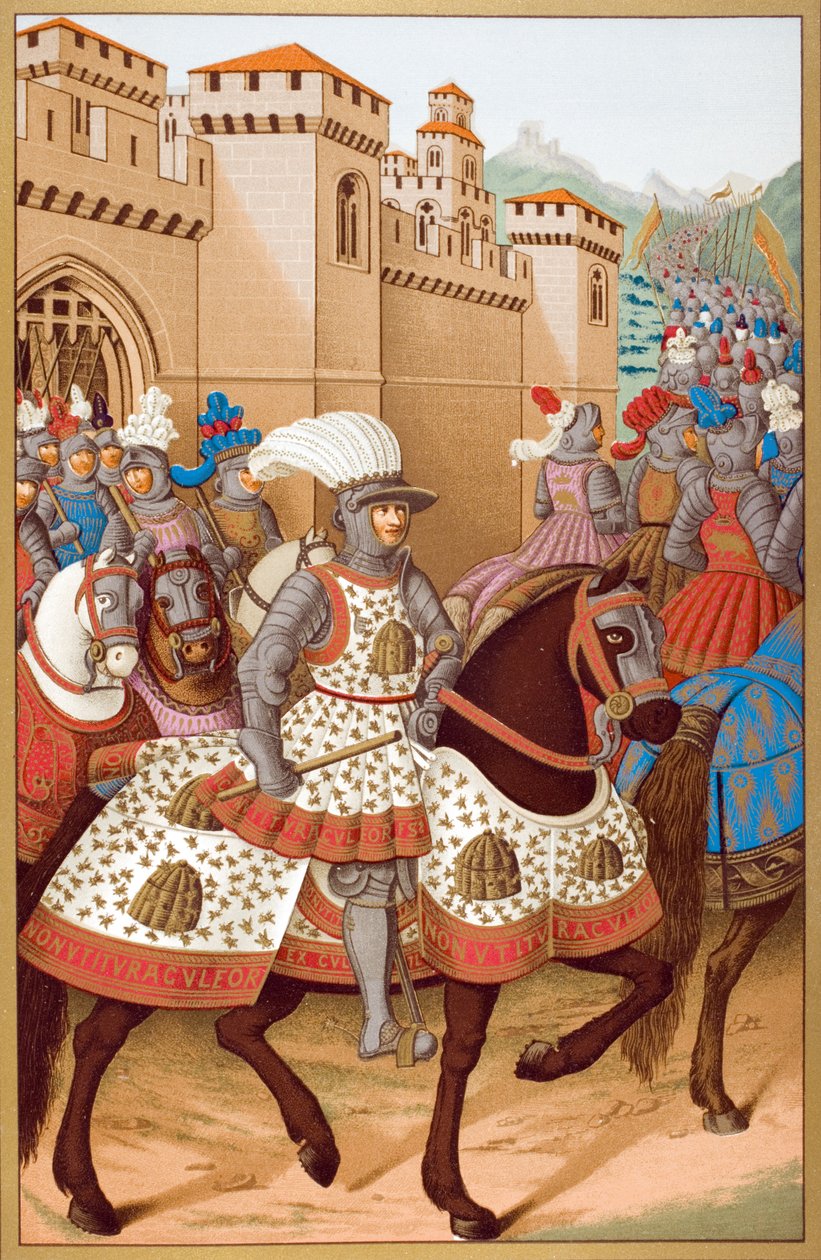 Ludwik XII (1462-1515) i jego armia opuszcza Aleksandrię, 24 kwietnia 1507, według miniatury Jeana Marota (1619-79) z 