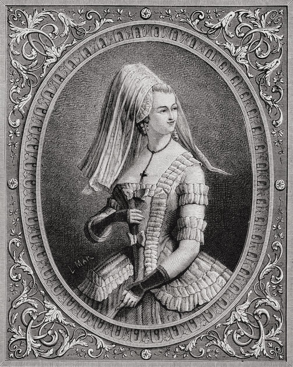 Yolande Martine Gabrielle de Polastron (1749-93) Madame de Polignac, z „Histoire de la Revolution Francaise” Louisa Blanca (1811-82) rytowane przez Pannemakera (ur.1822) 1847-62 autorstwa French School