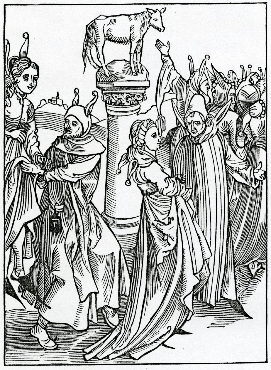 O lepynges, dauncis i folys, które mijają ich tyme in suche vanyte, ilustracja z angielskiego przekładu „The Ship of Fools” Aleksandra Barclay