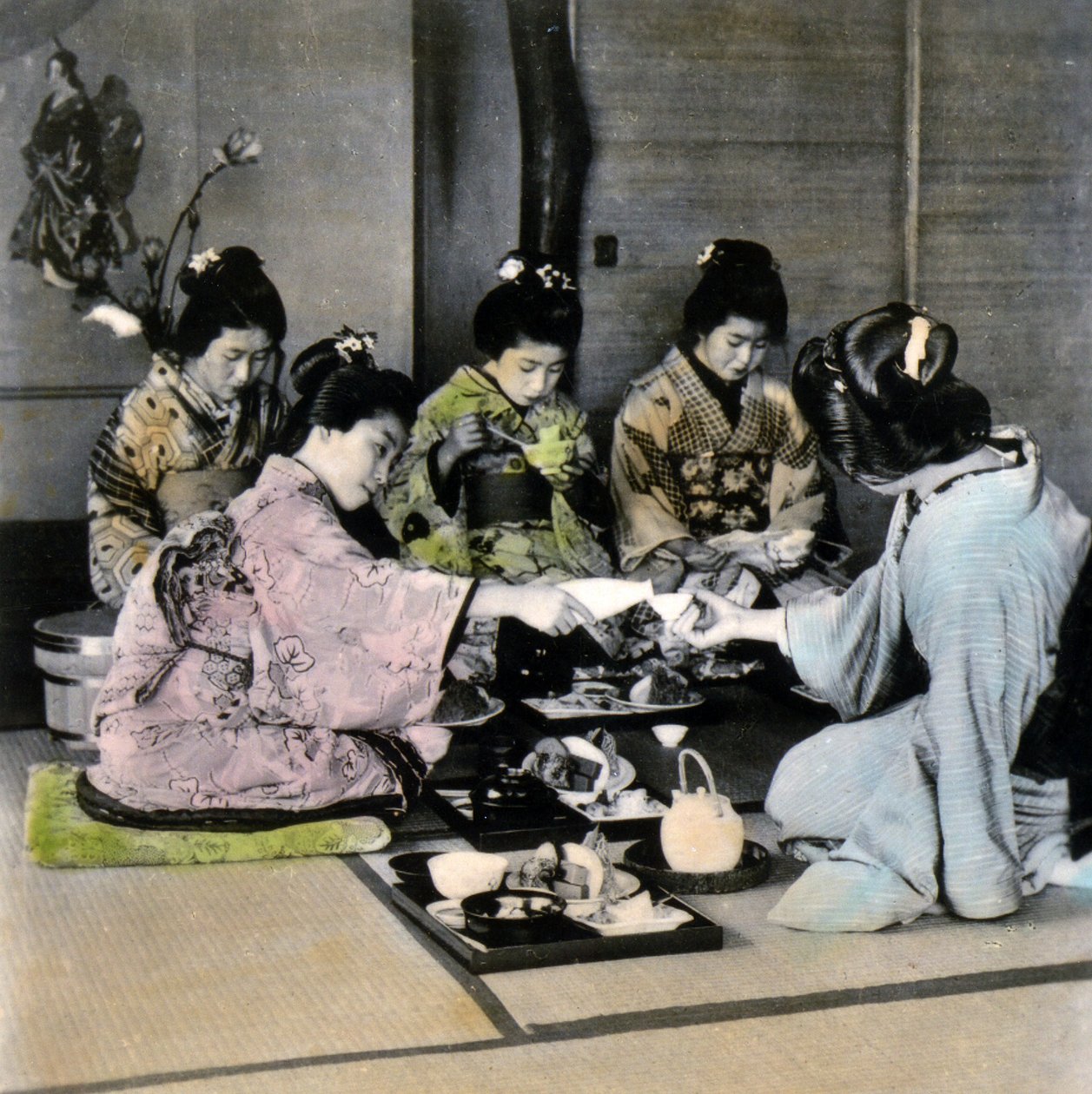 Ceremonia Herbaty, ok. 1900 (zdjęcie albumu) autorstwa Japanese Photographer