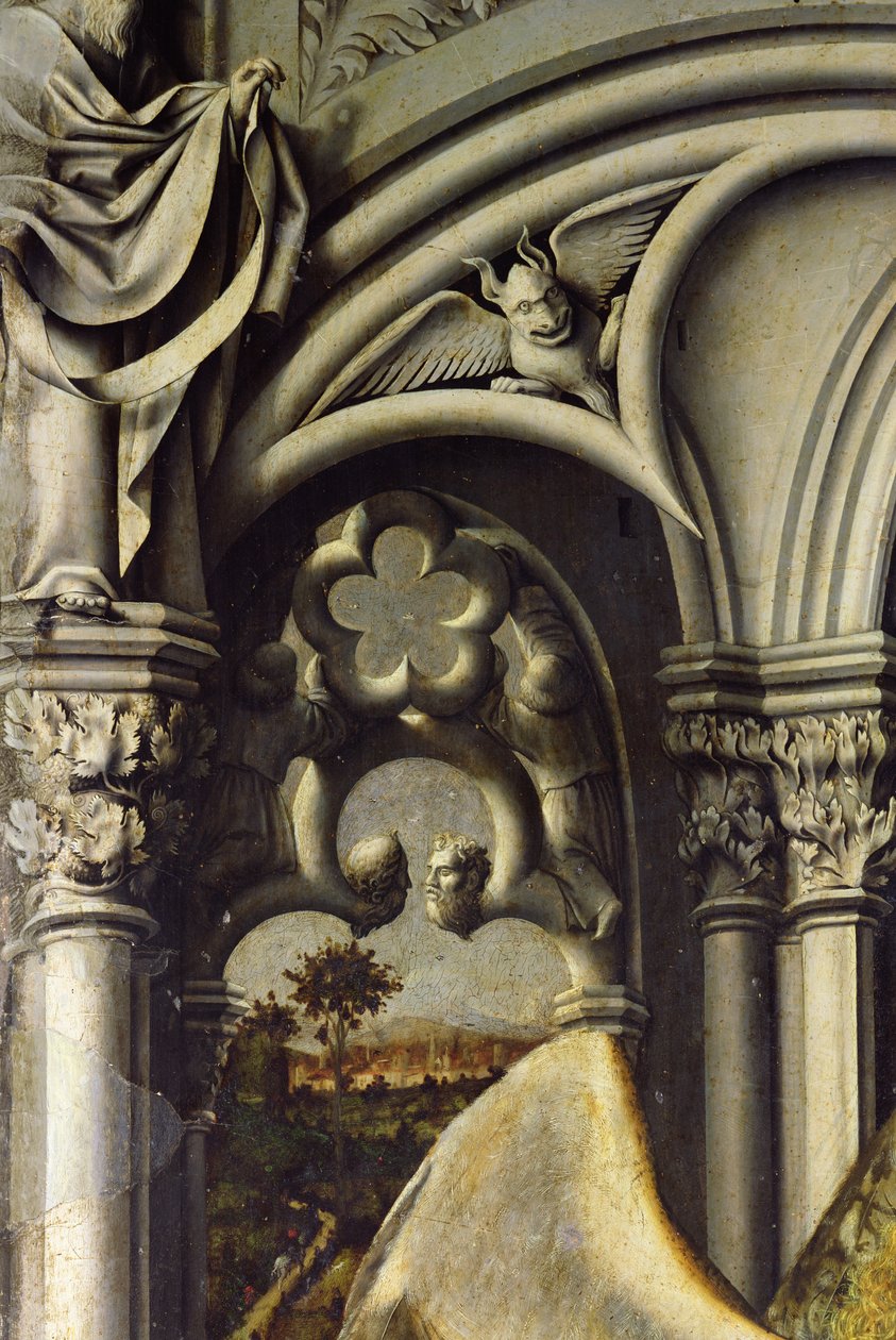 Detale architektoniczne ze Zwiastowania w Aix, ok.1445 (detal z 26541) autorstwa Master of the Aix Annunciation