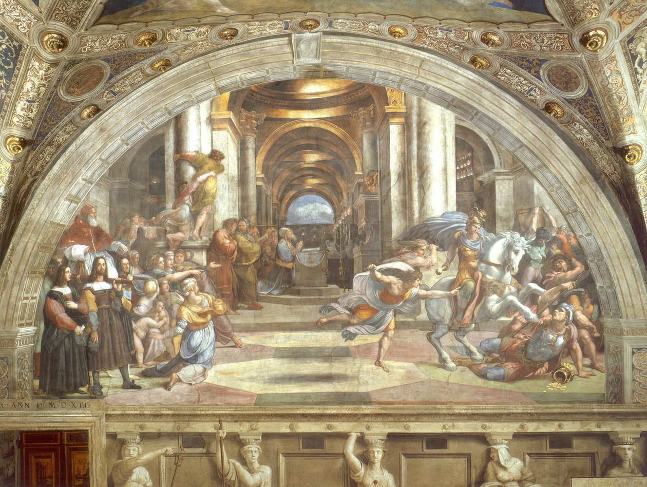 Wypędzenie Heliodora ze Świątyni autorstwa Raffaello Sanzio Raphael