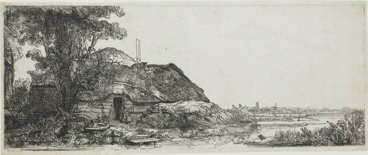 Chata pod wielkim drzewem autorstwa Rembrandt van Rijn