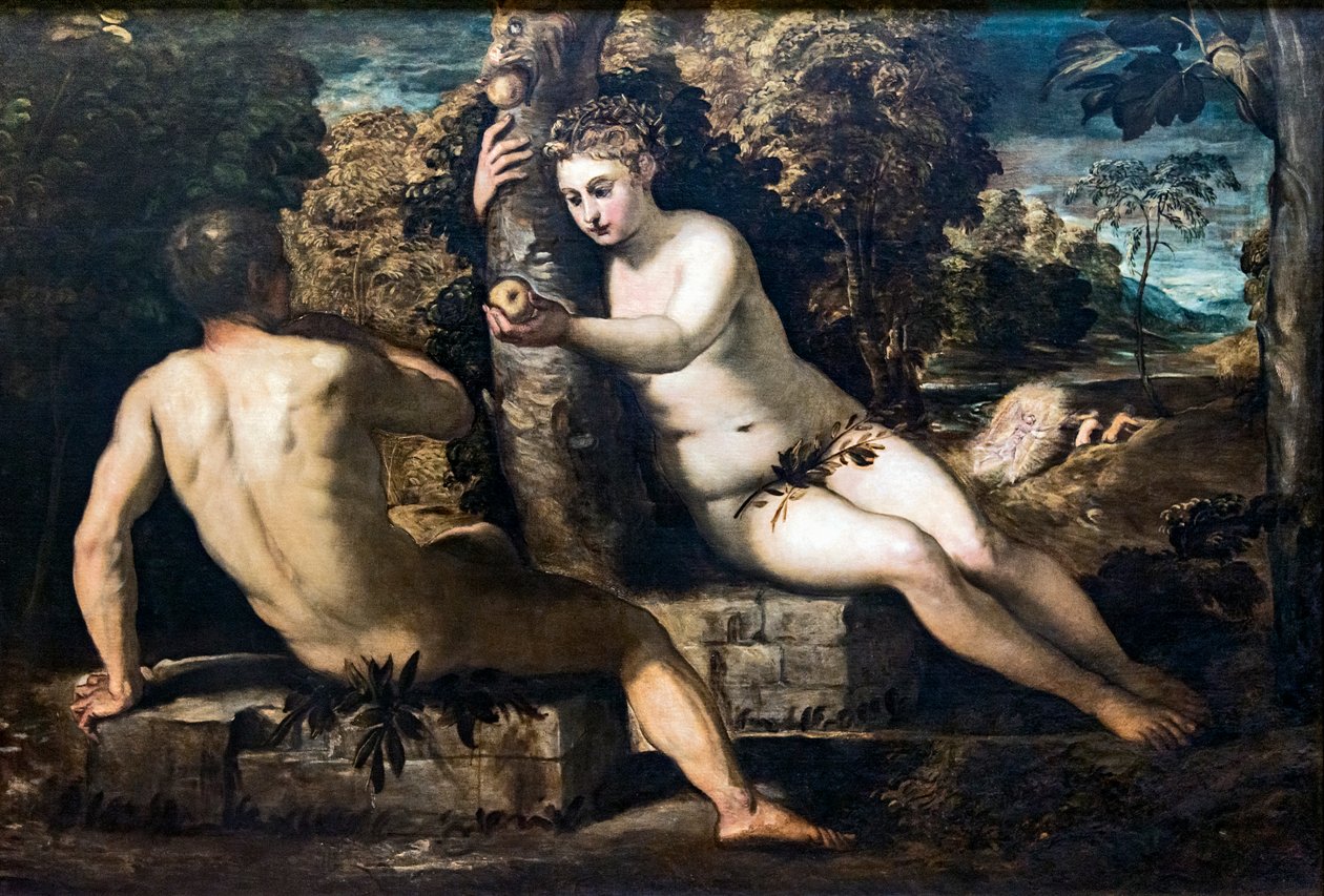 Kuszenie Adama i Ewy autorstwa Tintoretto