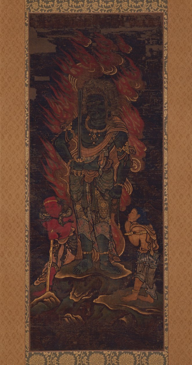 Acala Vidy ar aja (Fudō Myōō) i Dwóch opiekunów autorstwa Unknown