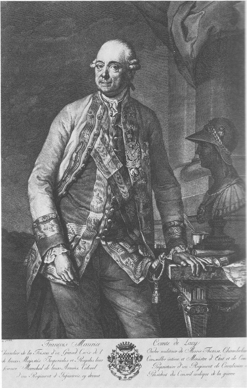 Miedziana akwaforta hrabiego Franza Moritza von Lacy autorstwa  Unknown