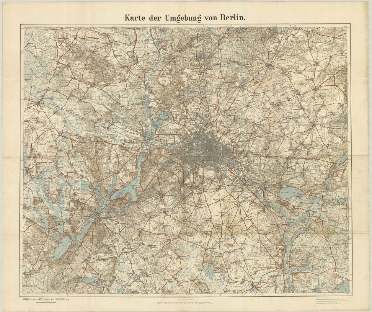 Mapa okolic Berlina autorstwa Unknown