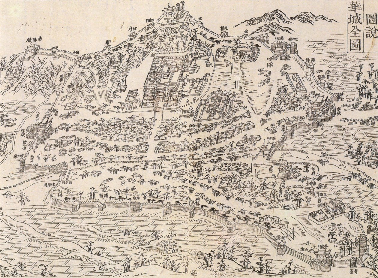 Mapa wojskowa Twierdzy Hwaseong, z Hwaseong Uigwe. autorstwa Unknown