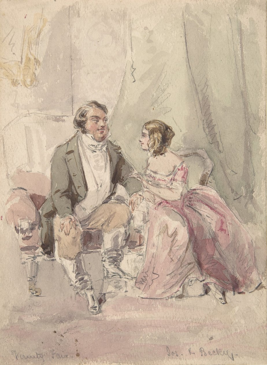 Scena z Targu próżności: Jos i Becky, 1848-80. autorstwa Jerry Barret