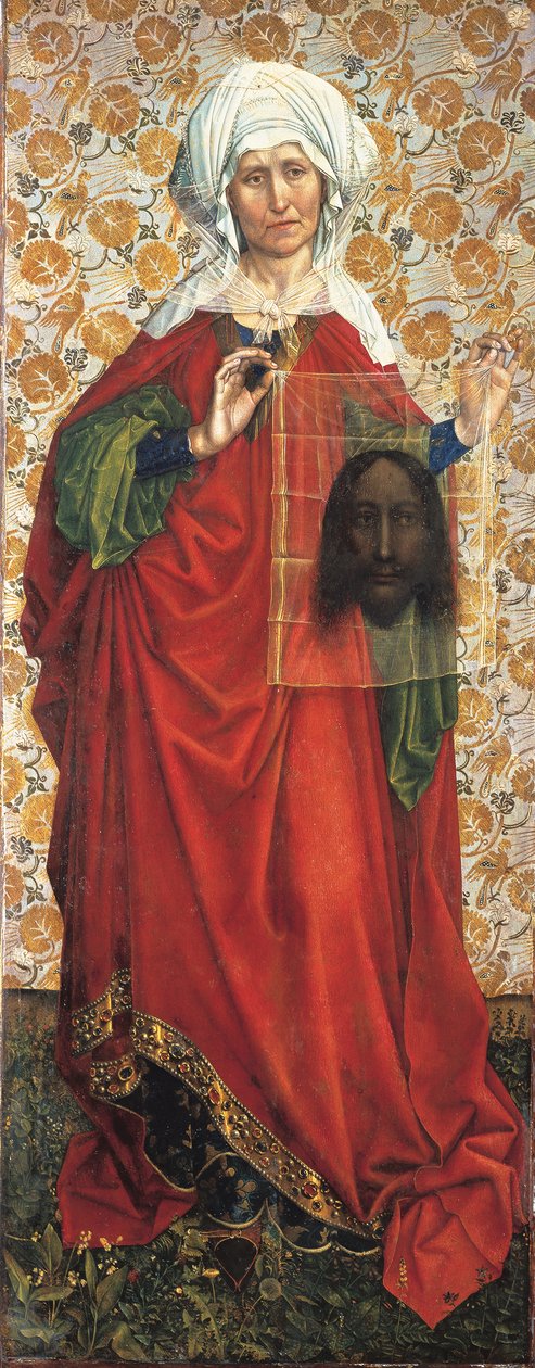 Święta Weronika, ok. 1428-30 (technika mieszana na drewnie dębowym) autorstwa (1375/8 1444) Master of Flemalle
